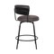 Armen Living Avalon 26" Gray Faux Leather Swivel Barstool in Black Powder Coated Finish LCAVBABLGR26 - alternate 3
